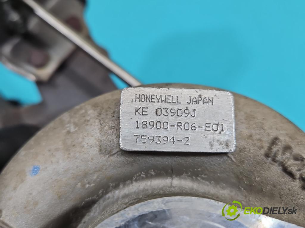 Honda CR-V III 2006-2011 2.2 i-CTDi 140 hp manual 103 kW 2204 cm3 5- Turbodmychadlo 759394-2 (Kompletní turbodmychadlo)