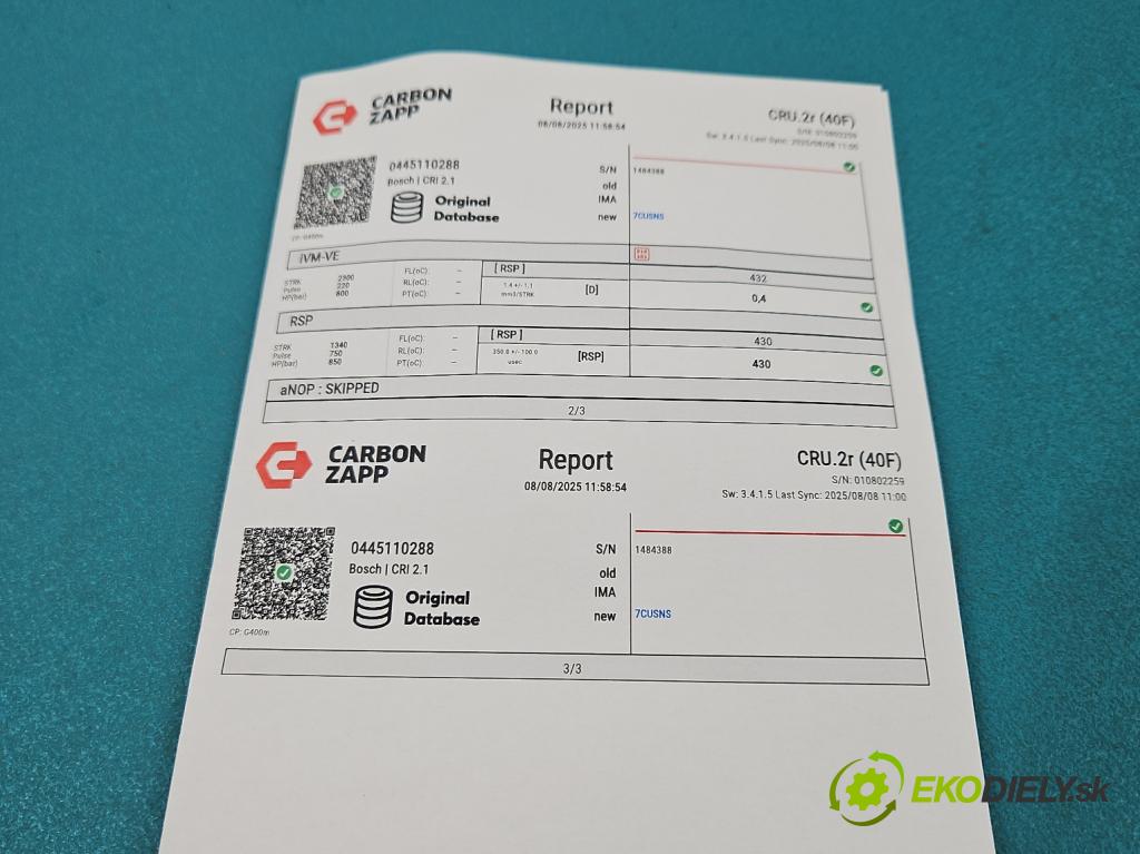 Honda CR-V III 2006-2011 2.2 i-CTDi 140 HP manual 103 kW 2204 cm3 5- vstrek 0445110288 (Vstrekovač paliva)