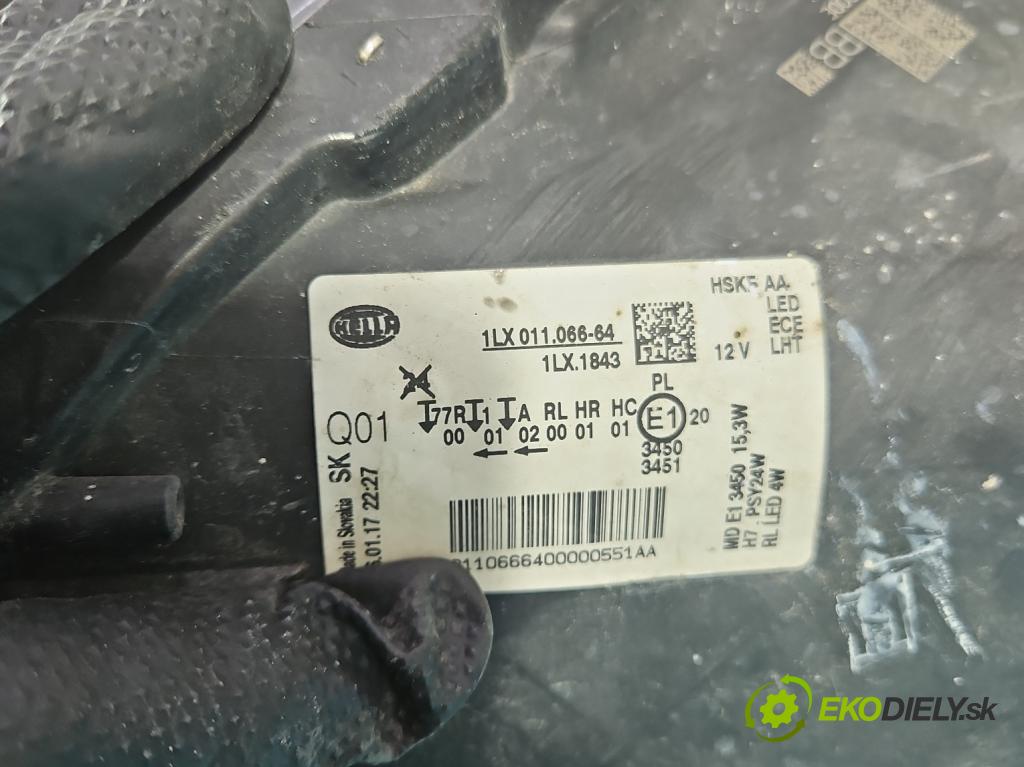 Mercedes E W212 2009-2016 2.2 CDI 136 HP automatic 100 kW 2143 cm3 5- Reflektor: pravý  (Svetlo predné pravé)