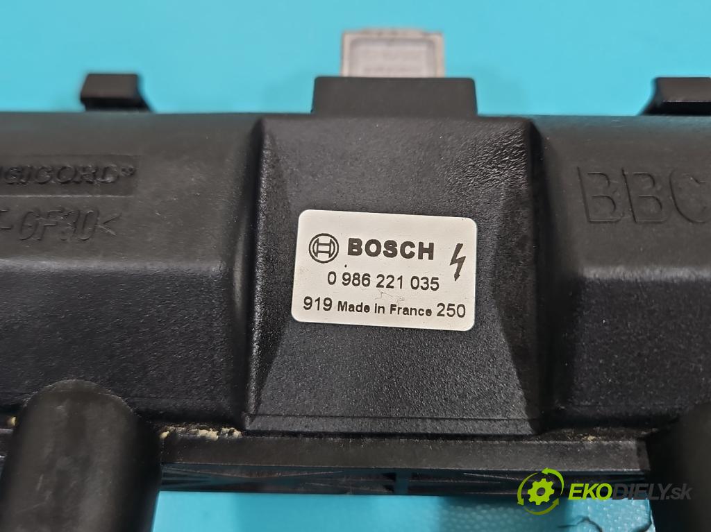 Peugeot 206 1.4 8v 75 HP manual 55 kW 1360 cm3 5- cievka zapaľovacia 0986221035 (Zapaľovacia cievka)