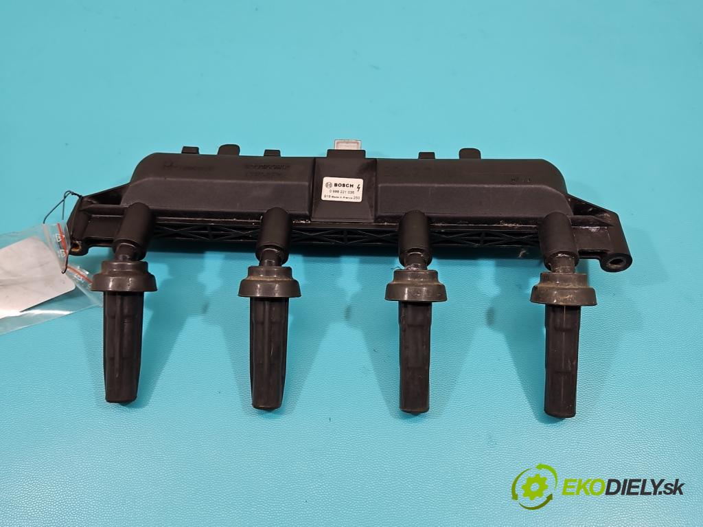 Peugeot 206 1.4 8v 75 HP manual 55 kW 1360 cm3 5- cievka zapaľovacia 0986221035 (Zapaľovacia cievka)