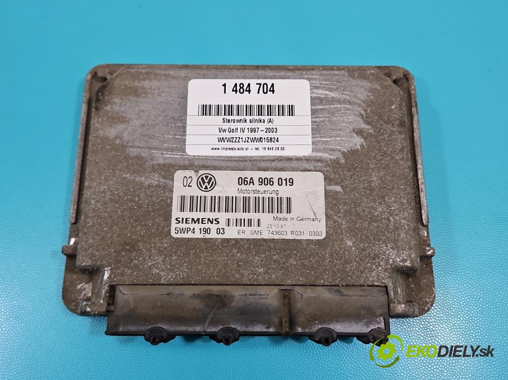 Vw Golf IV 1997-2003 1.6 SR 101 HP manual 74 kW 1595 cm3 5- riadiaca jednotka motora 06A906019