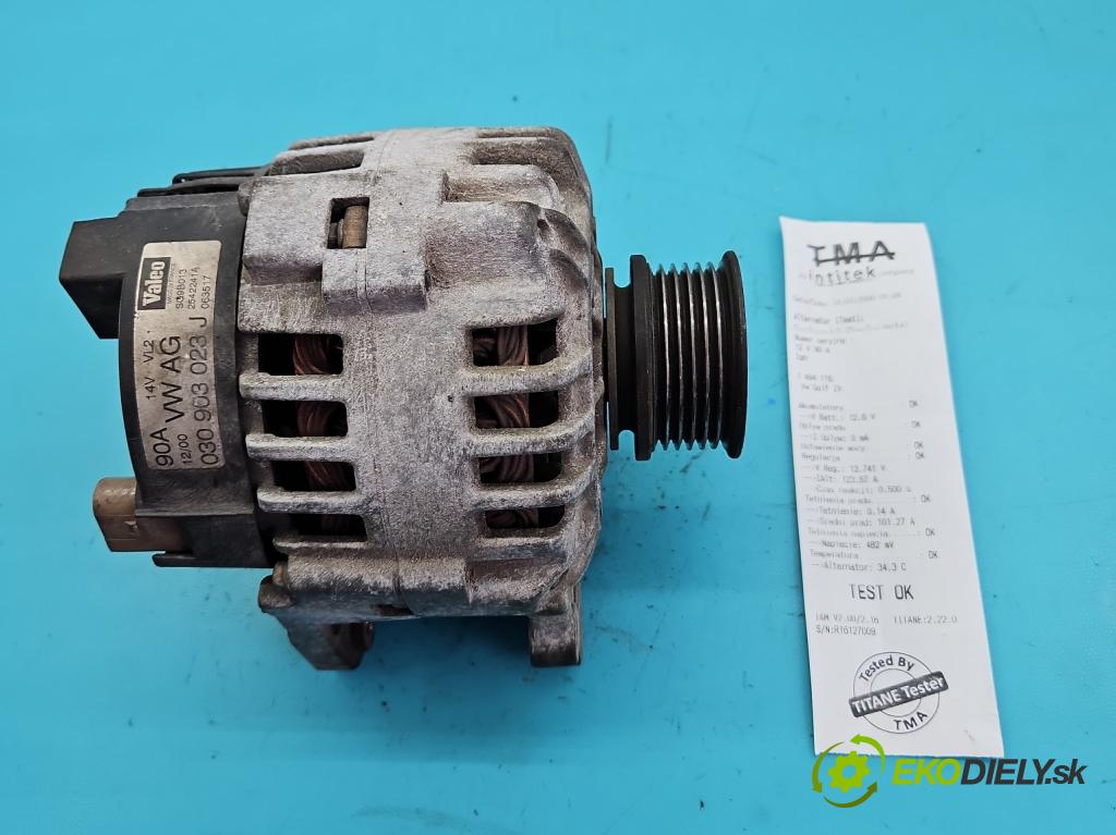 Vw Golf IV 1997-2003 2.0 8V 116 HP manual 85 kW 1984 cm3 5- Alternator 030903023J (Alternátor)
