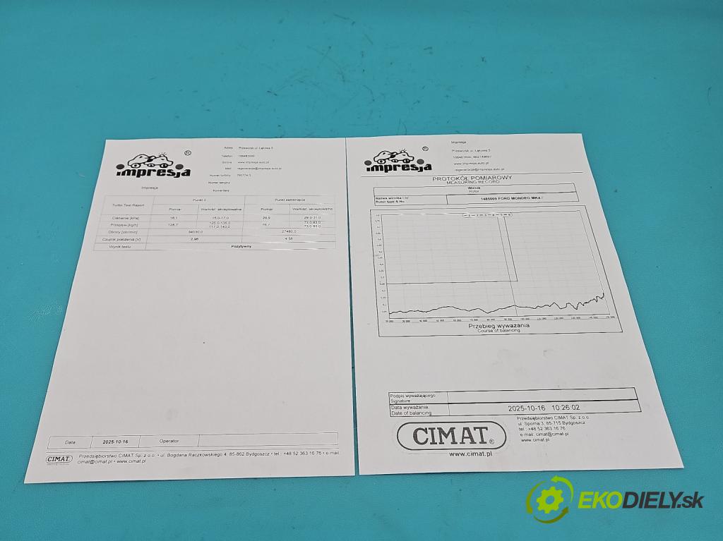 Ford Mondeo Mk4 2007-2014 2.0 tdci 140 HP manual 103 kW 1997 cm3 5- turbodúchadlo, turbo repasovaná 760774-3