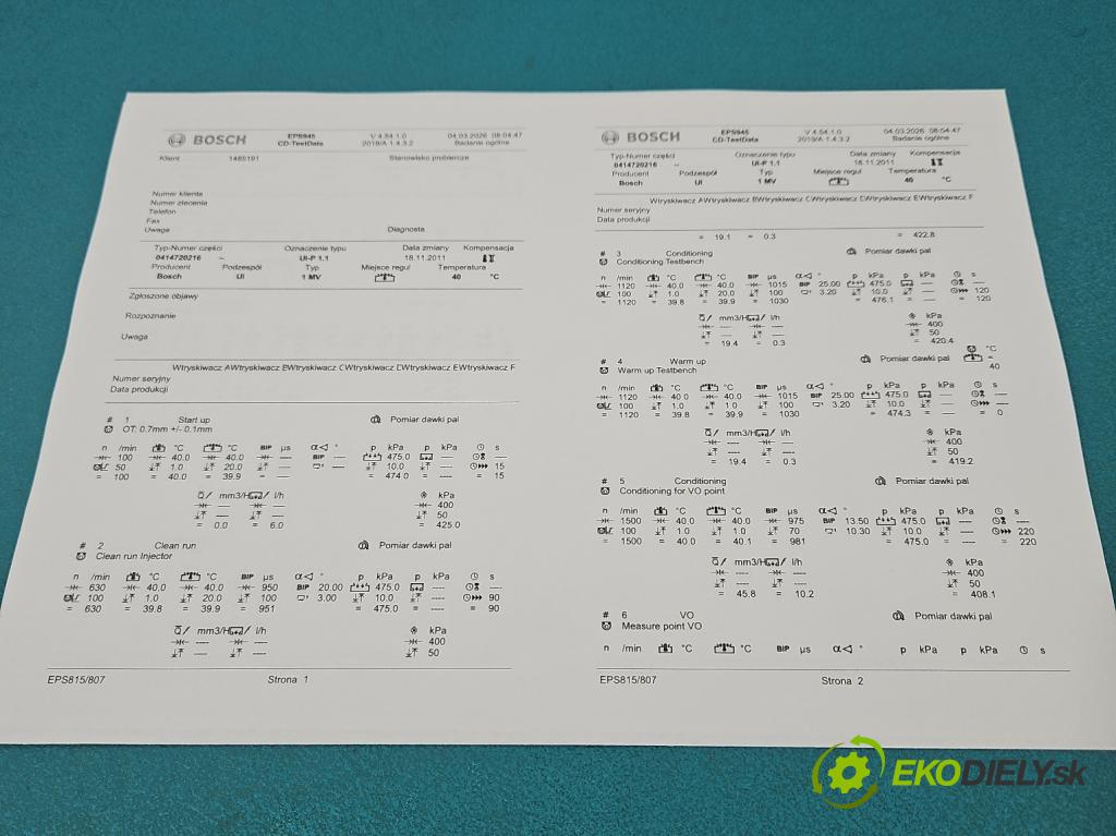 Skoda Superb I 2001-2008 1.9 tdi 131 hp automatic 96 kW 1896 cm3 4- vstřikovací čerpadlo 0414720216 (Vstřikovač paliva)