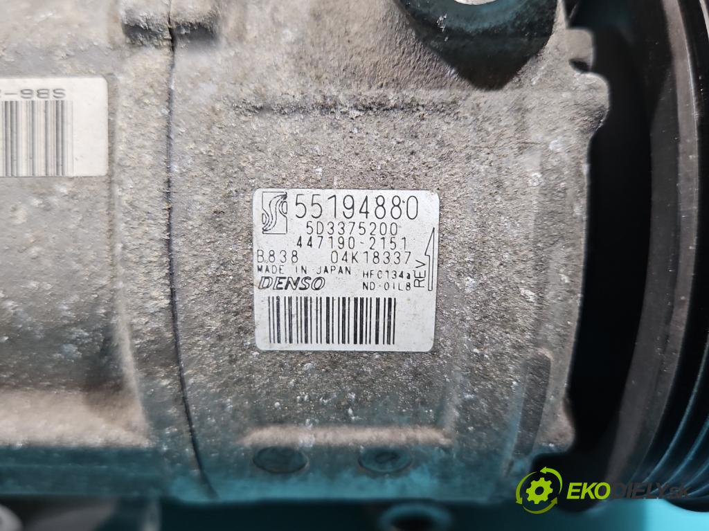 Fiat Linea 1.4 8V 77 HP manual 57 kW 1368 cm3 4- Kompresor: klimatizácie 55194880 (Kompresor klimatizácie)