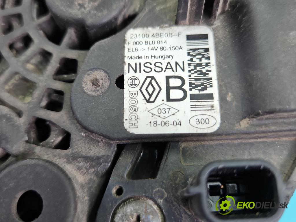 Nissan Qashqai II J11 2013-2021 1.2 T 116 HP manual 85 kW 1197 cm3 5- Alternator 231004BE0B (Alternátor)
