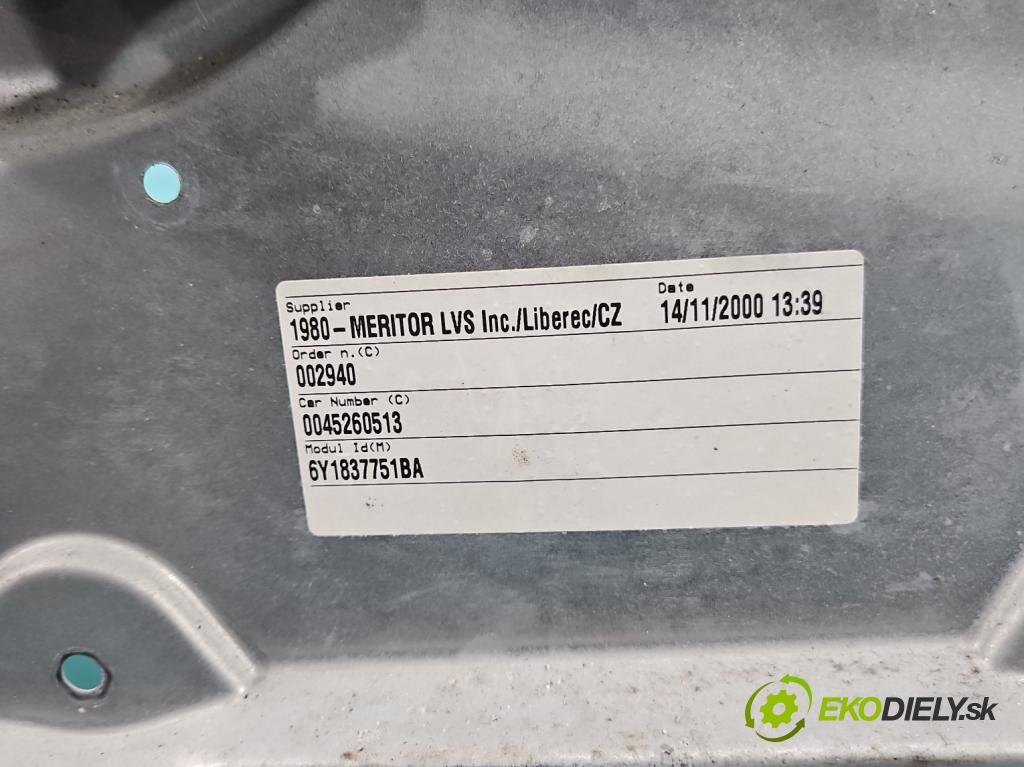 Skoda Fabia I 1999-2007 1.4 mpi 68 hp manual 50 kW 1397 cm3 5- mechanismus stahování přední levý 6Q1959801