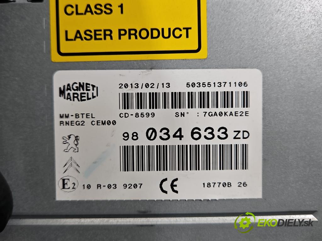 Citroen C5 II 2008-2017 2.0 hdi 163 HP automatic 120 kW 1997 cm3 5- Radio originál 98034633ZD