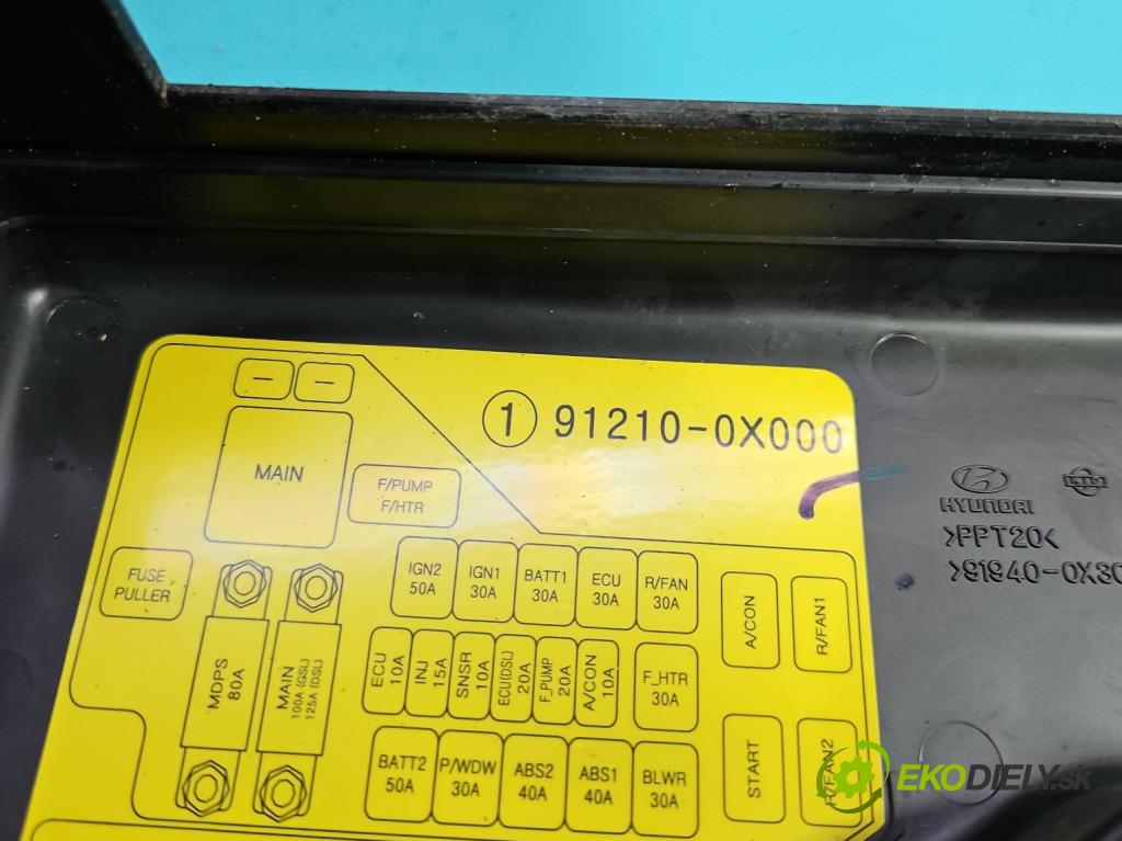 Hyundai I10 I 2008-2013 1.2 16V 78 hp manual 57,3 kW 1248 cm3 5- skříňka pojistková 91210-0X000 (Pojistková skříňka)