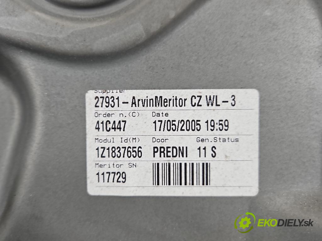 Skoda Octavia II 2004-2013 2.0 tdi 140 hp manual 103 kW 1968 cm3 5- mechanismus stahování přední pravý 1K0959792C