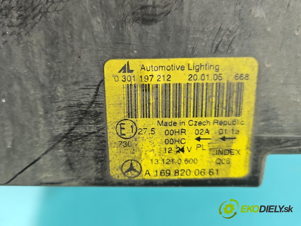 Mercedes A W169 2004-2012 2.0 CDI 109 HP automatic 80 kW 1992 cm3 5- Reflektor: pravý A1698200661 (Svetlo predné pravé)