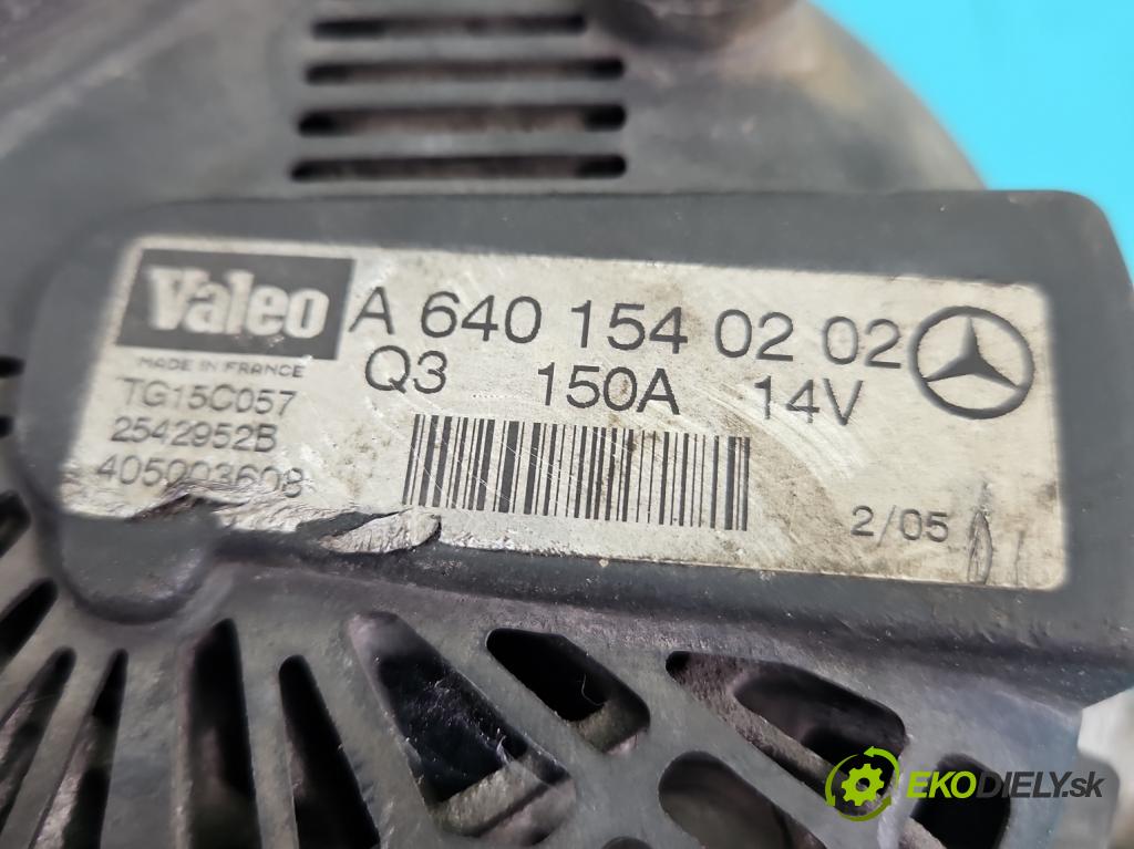 Mercedes A W169 2004-2012 2.0 CDI 109 HP automatic 80 kW 1992 cm3 5- Alternator A6401540202 (Alternátor)