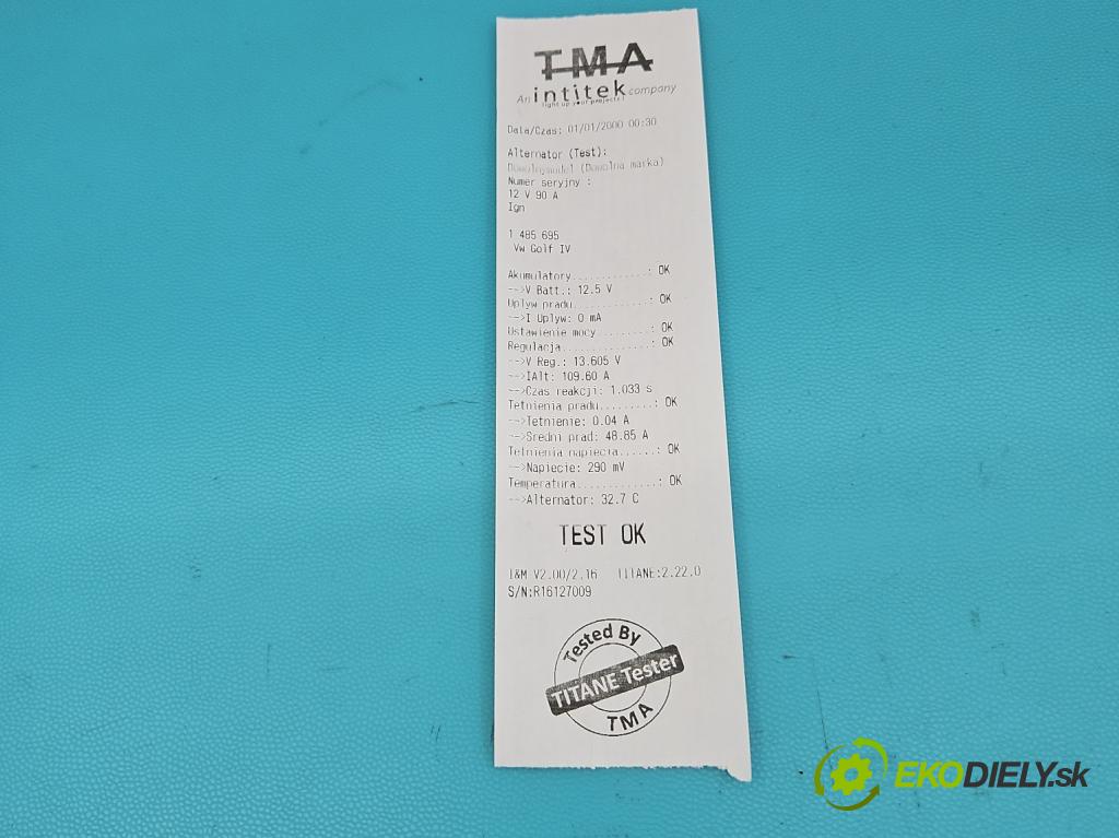 Vw Golf IV 1997-2003 1.6 SR 101 HP manual 74 kW 1595 cm3 5- Alternator 028903028D (Alternátor)