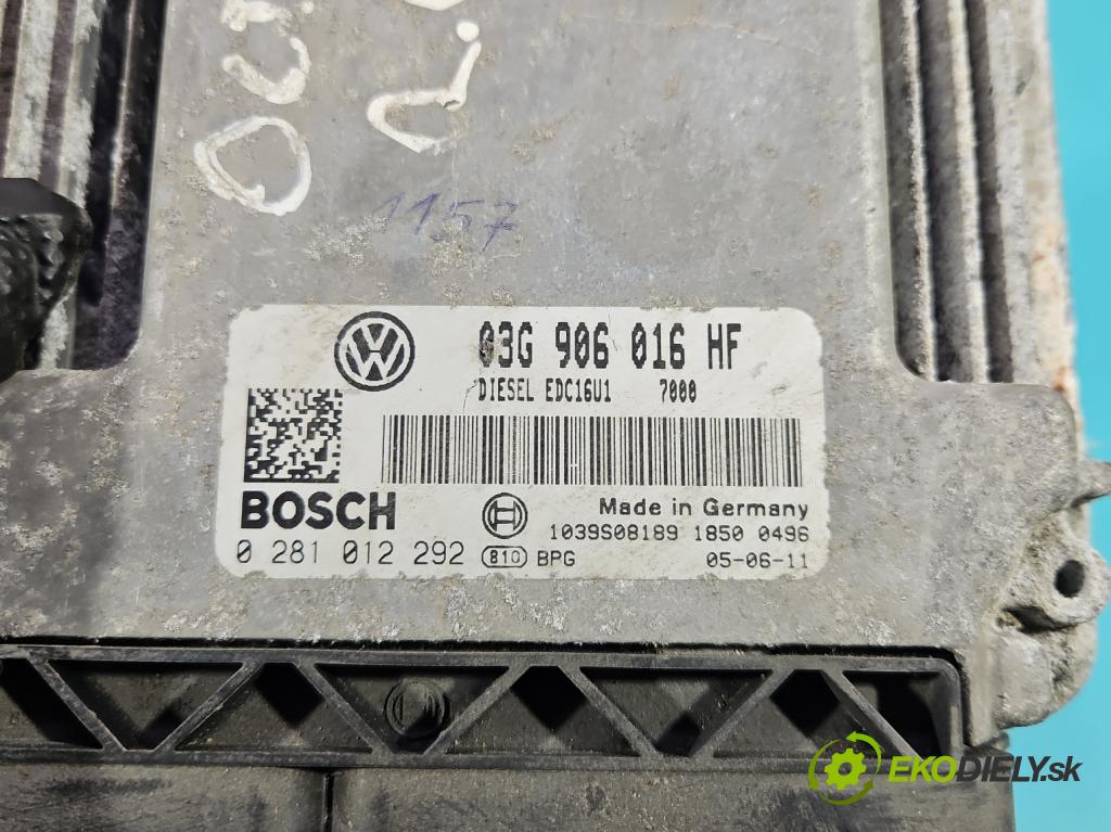 Skoda Octavia II 2004-2013 2.0 tdi 140 HP manual 103 kW 1968 cm3 5- riadiaca jednotka motora 03G906016HF