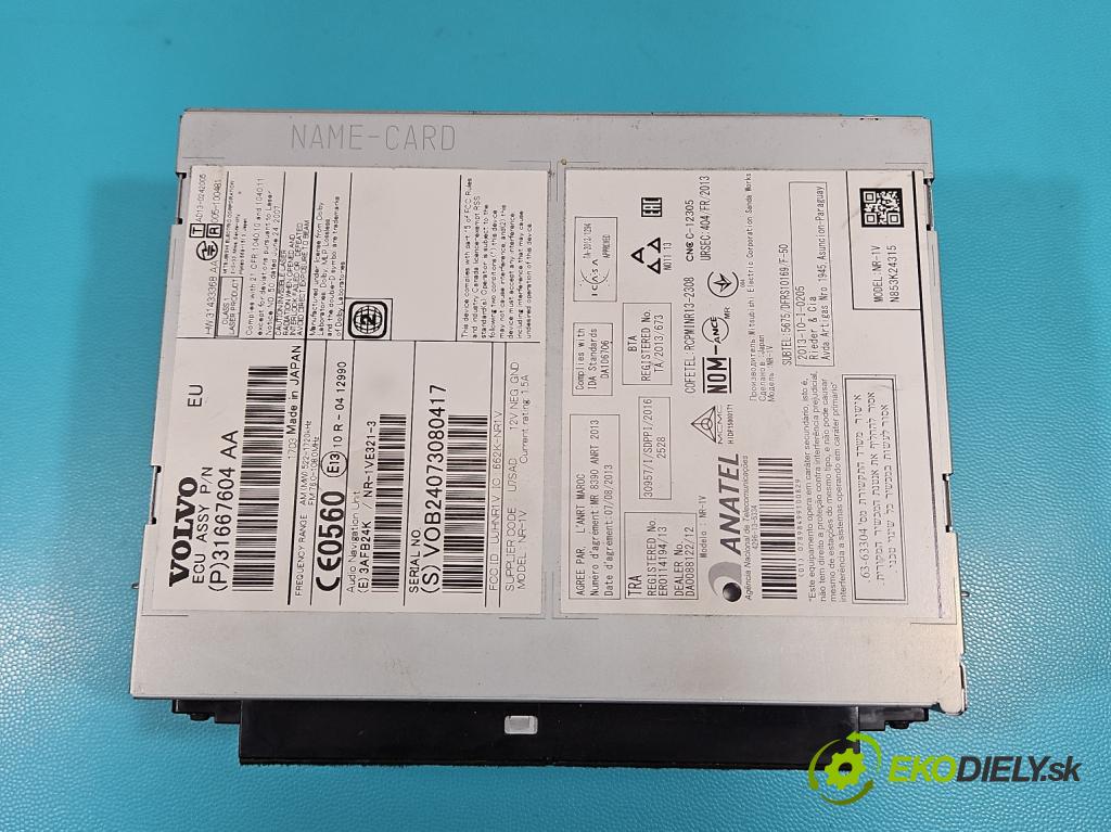 Volvo V40 II 2012-2019 2.0 D4 190 HP manual 140 kW 1969 cm3 5- Radio originál 31667604AA