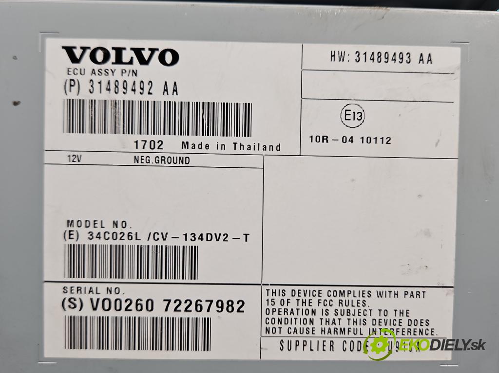 Volvo V40 II 2012-2019 2.0 D4 190 HP manual 140 kW 1969 cm3 5- Zesilovač: 31489492AA (Zosilňovač)