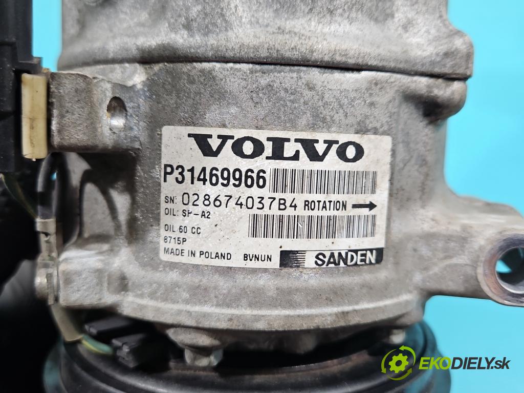 Volvo V40 II 2012-2019 2.0 D4 190 HP manual 140 kW 1969 cm3 5- Kompresor: klimatizácie 31469966 (Kompresor klimatizácie)