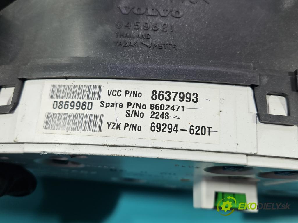 Volvo V70 II 1999-2007 2.4 20v 140 HP manual 103 kW 2435 cm3 5- prístrojovka/ budíky 8637993 (Prístrojová doska)