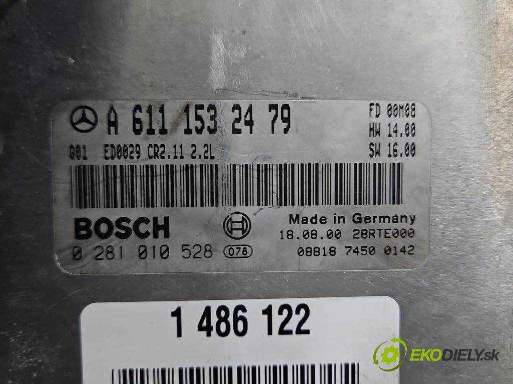 Mercedes C W203 2000-2007 2,2.0 cdi 116 HP manual 85 kW 2148 cm3 4- riadiaca jednotka motora A6111532479