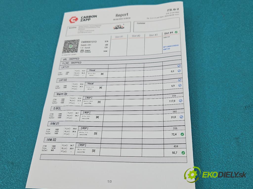Citroen C5 II 2008-2017 2.0 hdi 163 HP automatic 120 kW 1997 cm3 5- vstrek EMBR00101D (Vstrekovač paliva)
