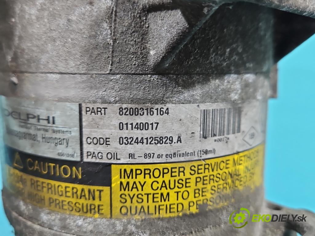 Renault Megane II 2003-2008 1.6 16v 113 HP automatic 83 kW 1598 cm3 5- Kompresor: klimatizácie 8200316164 (Kompresor klimatizácie)