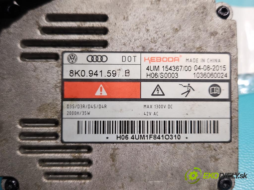Audi Q5 2008-2016 2.0 tfsi: 220KM automatic 162 kW 1984 cm3 5- střídač: xenon 8K0941597B (Riadiaca jednotka xenónu)