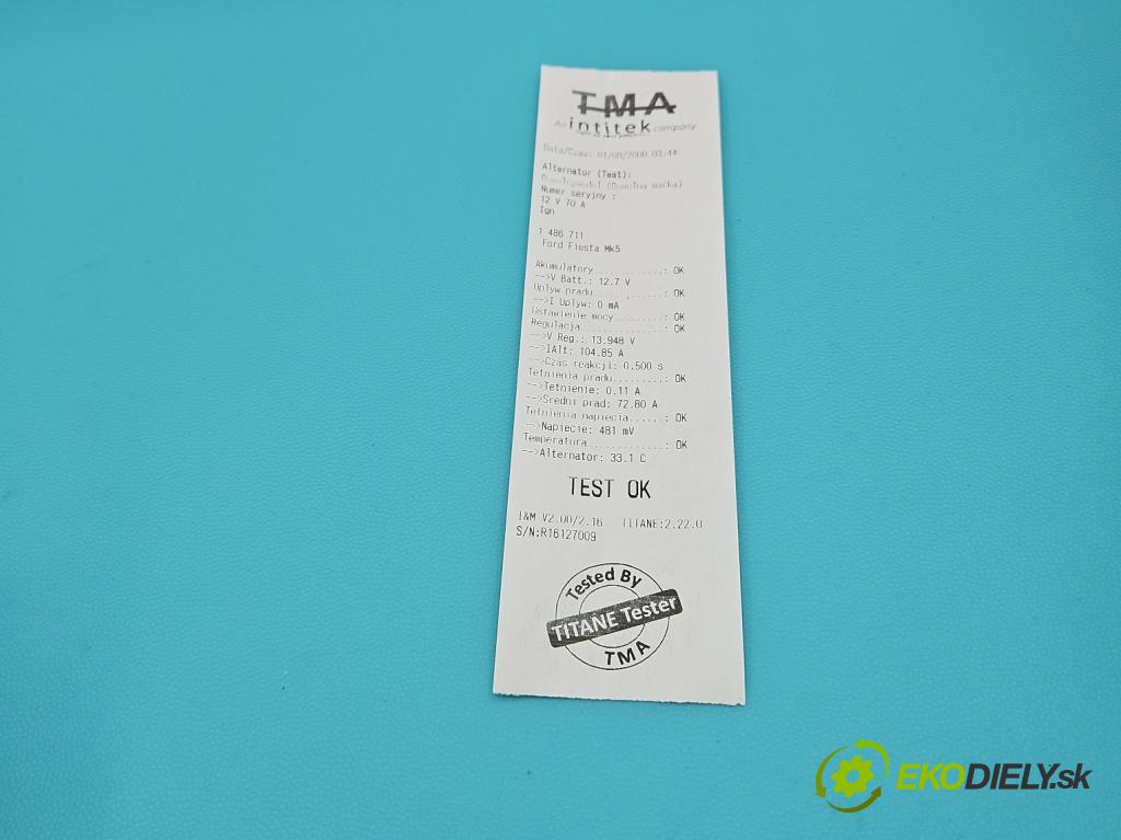 Ford Fiesta Mk5 1995-2002 1.3b: 60 HP manual 44 kW 1299 cm3 5- Alternator  (Alternátor)