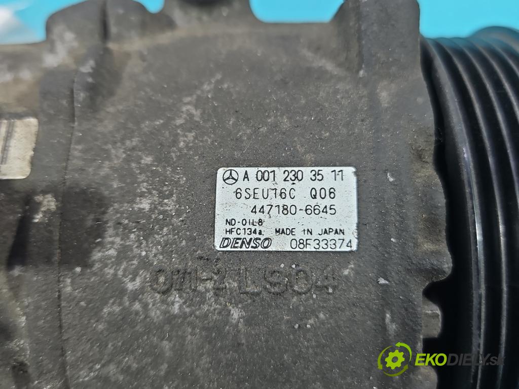 Mercedes A W169 2004-2012 1.5b: 95 HP manual 70 kW 1498 cm3 3- Kompresor: klimatizácie A0012303511 (Kompresor klimatizácie)