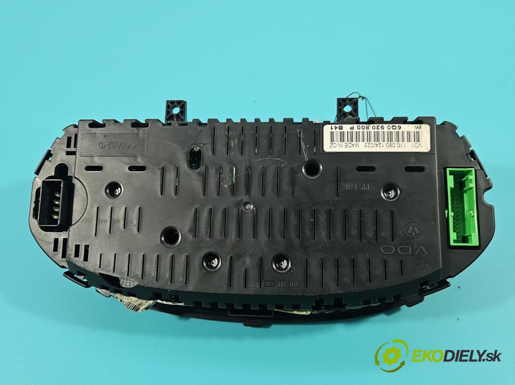 Vw Polo IV 9N 2001-2009 1.2 12v 64 HP manual 47 kW 1198 cm3 5- prístrojovka/ budíky 6Q0920800P (Prístrojová doska)