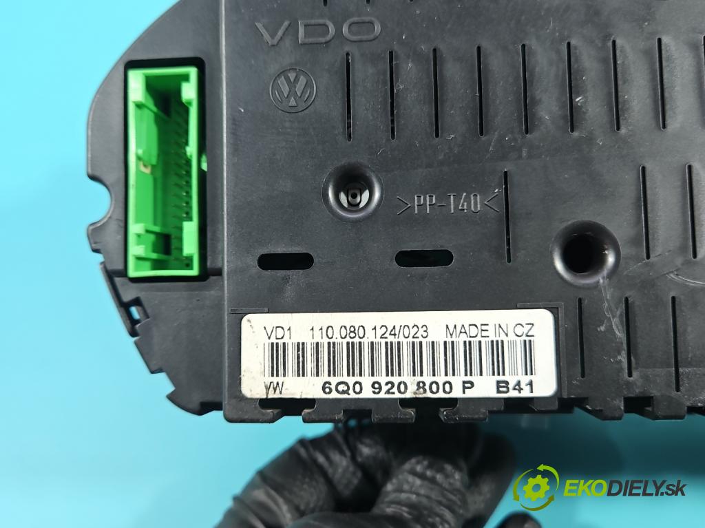 Vw Polo IV 9N 2001-2009 1.2 12v 64 HP manual 47 kW 1198 cm3 5- prístrojovka/ budíky 6Q0920800P (Prístrojová doska)