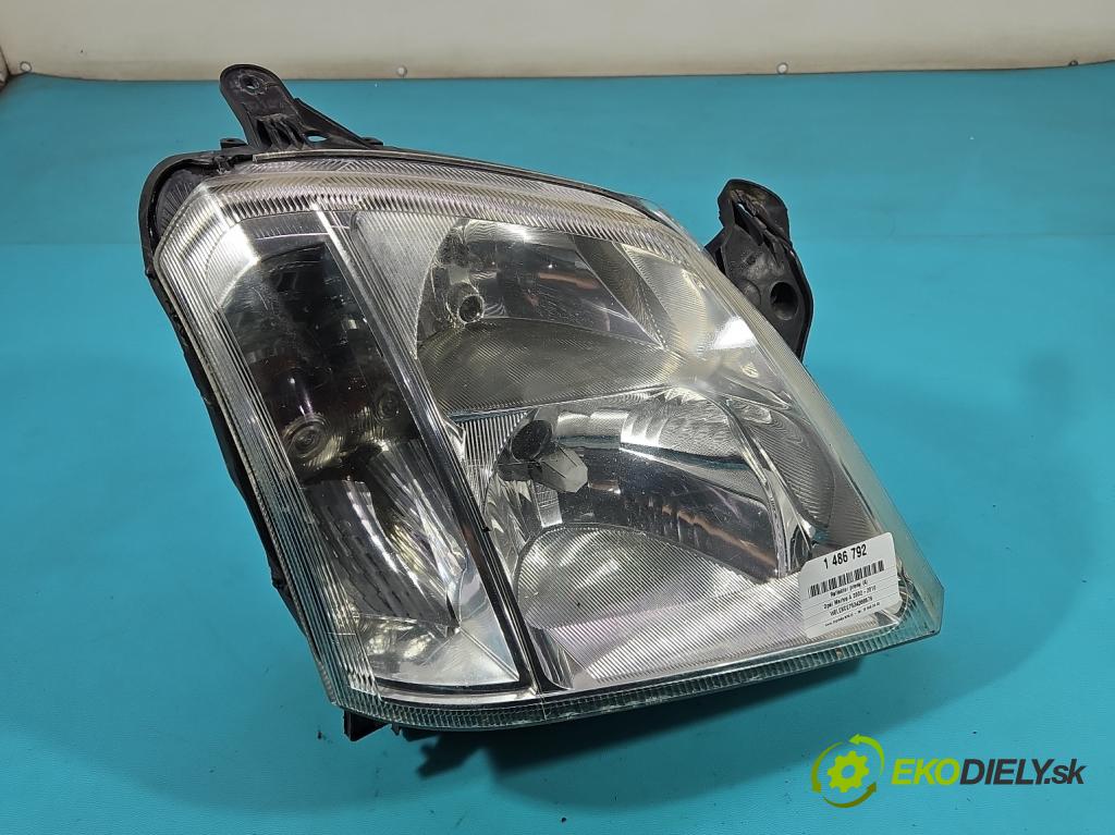 Opel Meriva A 2002-2010 1.6 16v 101 hp manual 74 kW 1598 cm3 5- světlo pravý 93321053 (Pravé přední světlo)