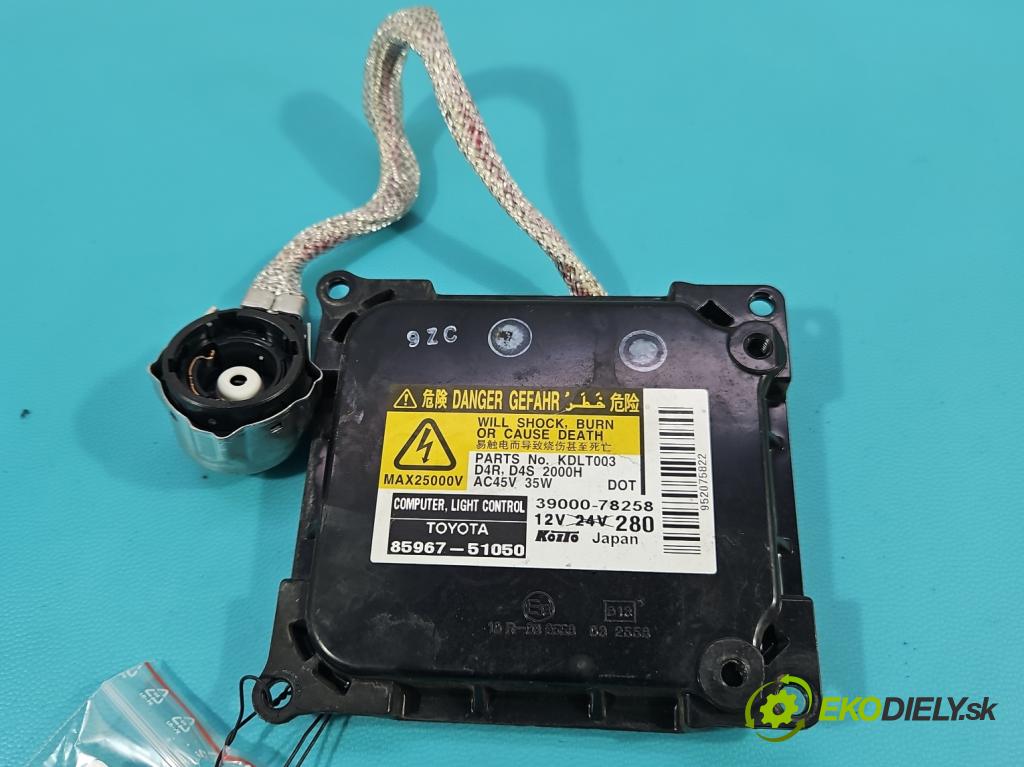 Toyota Avensis III T27 2009-2018 2.0 16v 152KM manual 112 kW 1987 cm3 5- střídač: xenon 85967-51050 (Riadiaca jednotka xenónu)