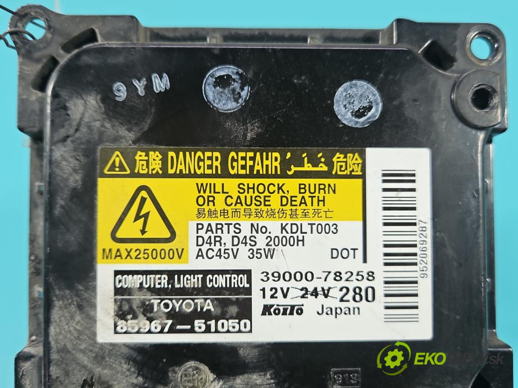 Toyota Avensis III T27 2009-2018 2.0 16v 152KM manual 112 kW 1987 cm3 5- střídač: xenon 85967-51050 (Riadiaca jednotka xenónu)