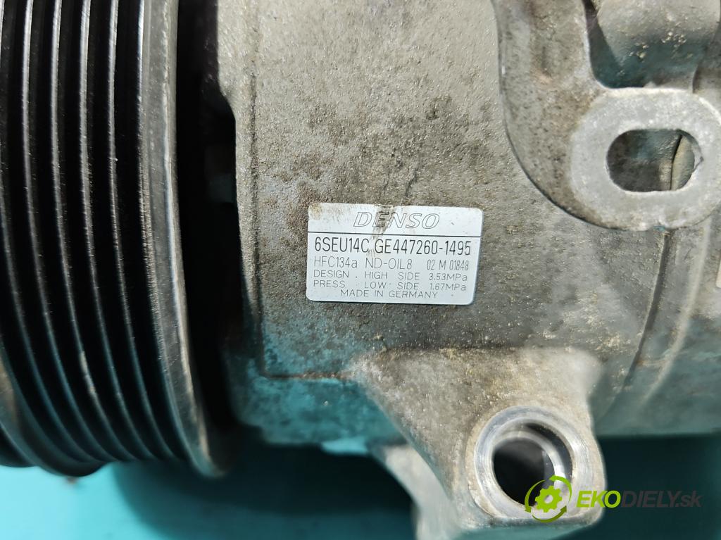 Toyota Avensis III T27 2009-2018 2.0 16v 152KM manual 112 kW 1987 cm3 5- Kompresor: klimatizácie 447260-1495 (Kompresor klimatizácie)