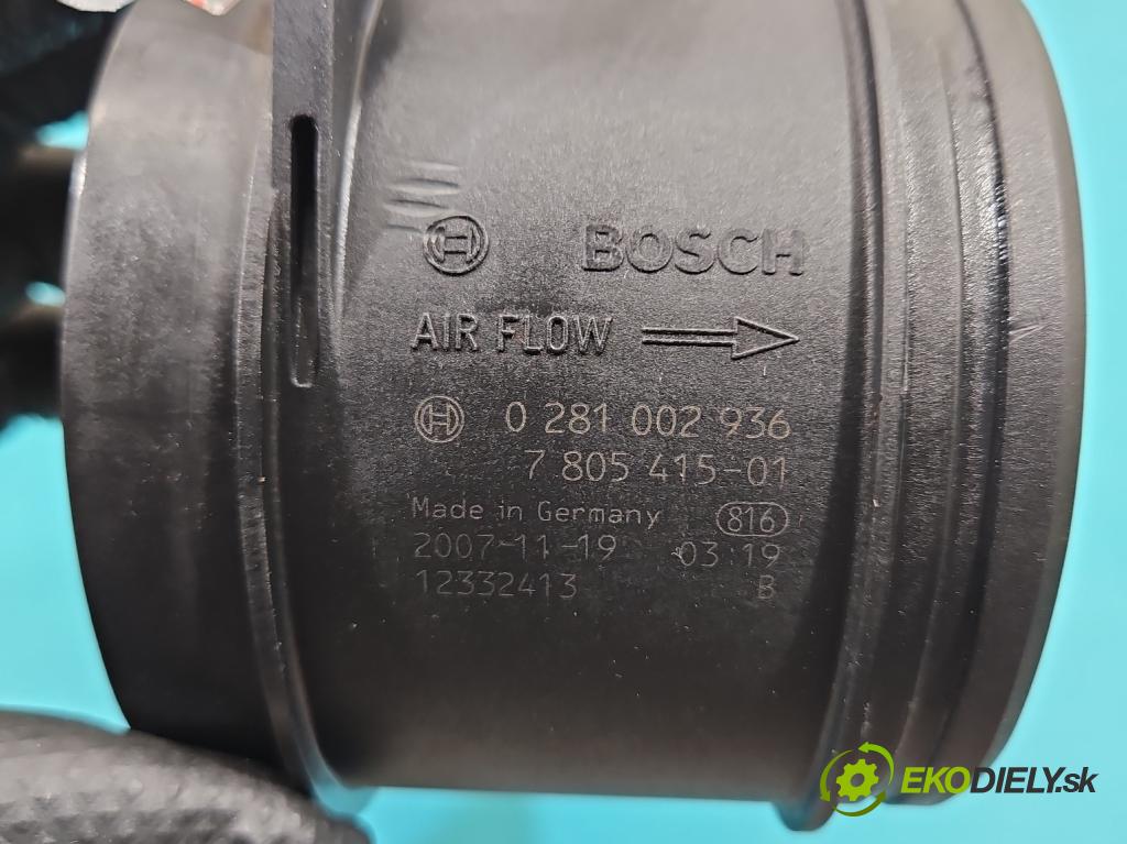 Bmw X3 E83 2003-2010 3.0d 218 HP automatic 160 kW 2993 cm3 5- průtokoměr: 0281002936 (Váha vzduchu)
