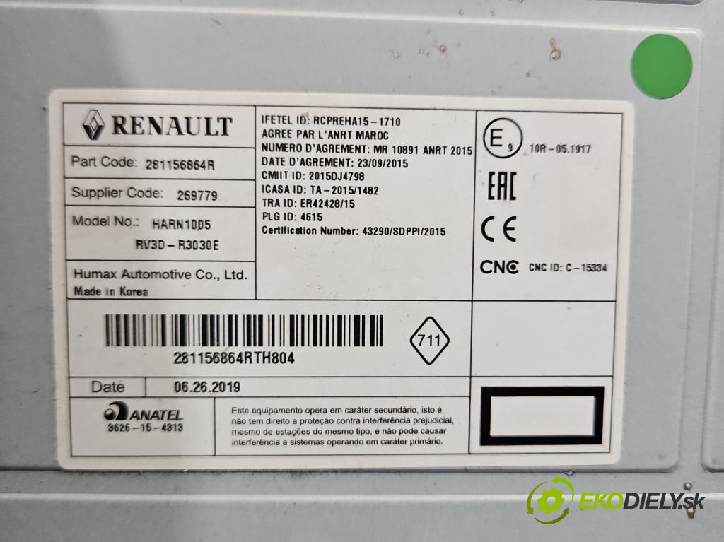 Dacia Dokker 2012- 1.3 TCE: 102 HP manual 75 kW 1332 cm3 5- Radio originál 281156864R