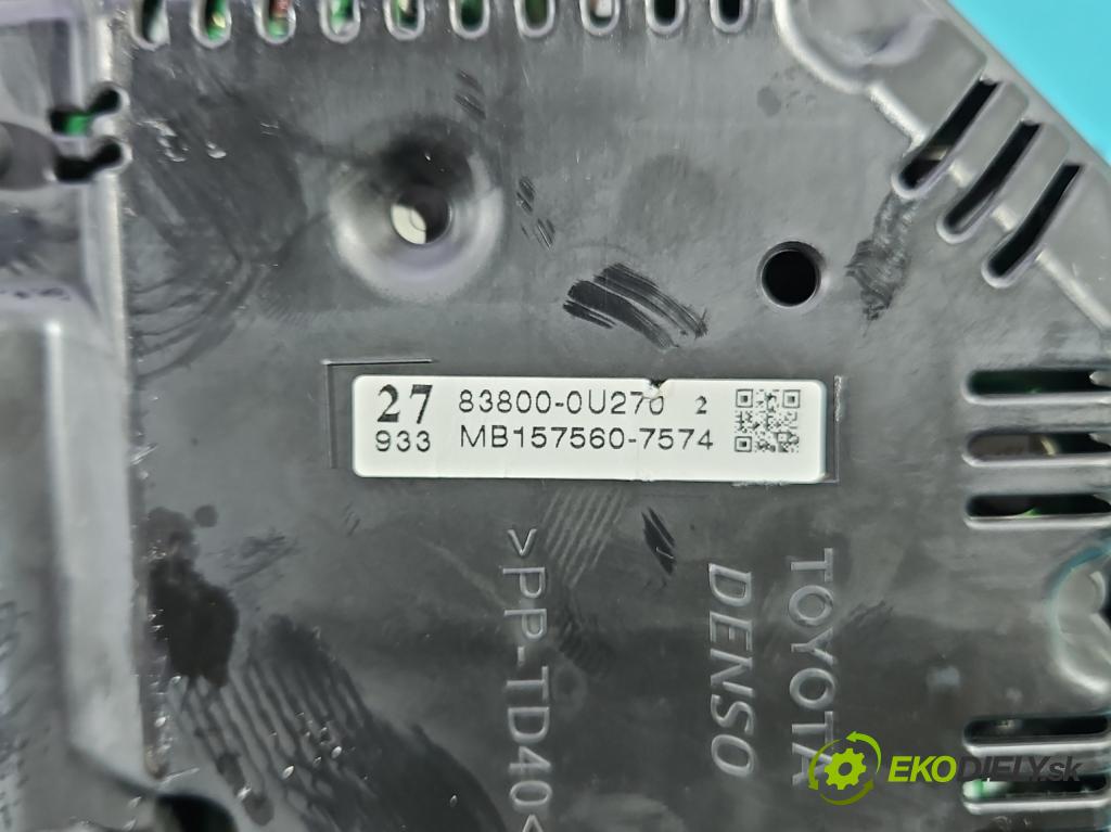 Toyota Yaris III 2011-2020 1.3 vvt-i 99 HP manual 73 kW 1329 cm3 5- prístrojovka/ budíky 83800-0U270 (Prístrojová doska)