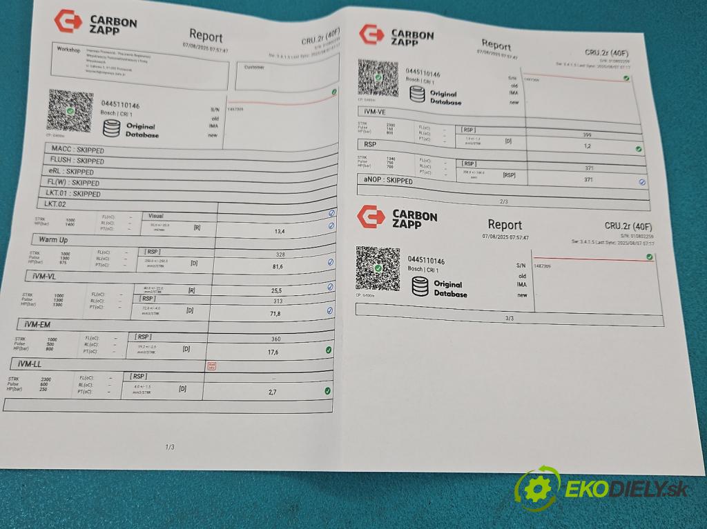 Renault Laguna II 2001-2007 1.9 DCI 101 HP manual 74 kW 1870 cm3 5- vstrek 0445110146 (Vstrekovač paliva)
