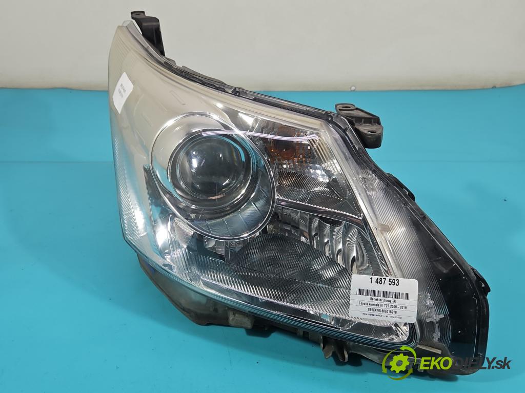 Toyota Avensis III T27 2009-2018 2.0 16v 152KM manual 112 kW 1987 cm3 5- Reflektor: pravý H279HR-AE (Svetlo predné pravé)