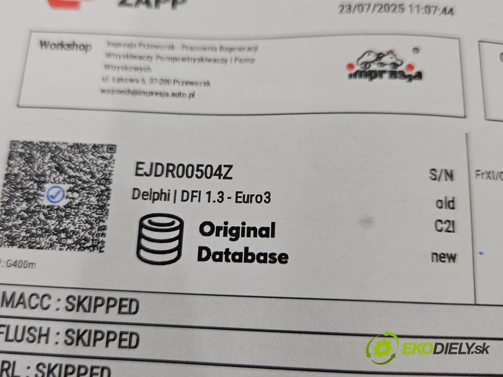 Ford Mondeo Mk3 2000-2007 2.0 tdci 131 HP manual 96 kW 1998 cm3 5- vstrek EJDR00504Z (Vstrekovač paliva)