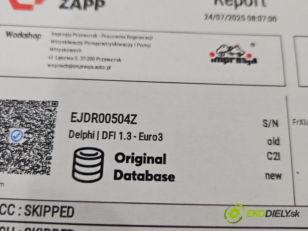 Ford Mondeo Mk3 2000-2007 2.0 tdci 131 HP manual 96 kW 1998 cm3 5- vstrek EJDR00504Z (Vstrekovač paliva)