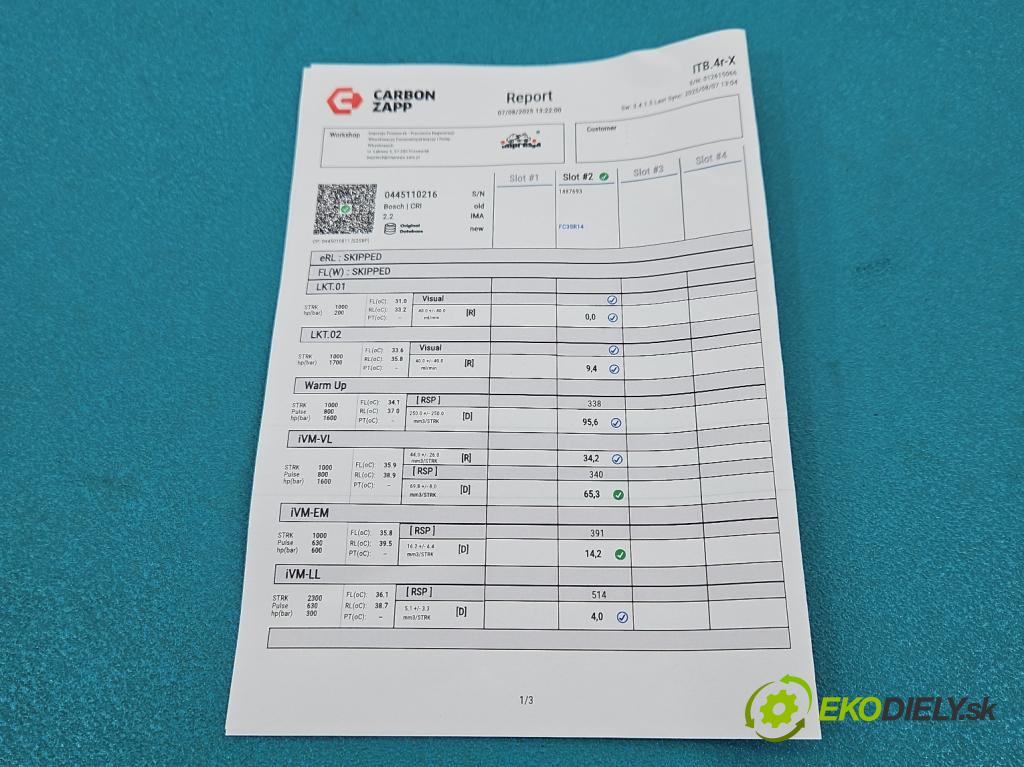 Bmw 3 E90 2005-2013 2.0d 163 HP manual 120 kW 1995 cm3 5- vstrek 0445110216 (Vstrekovač paliva)