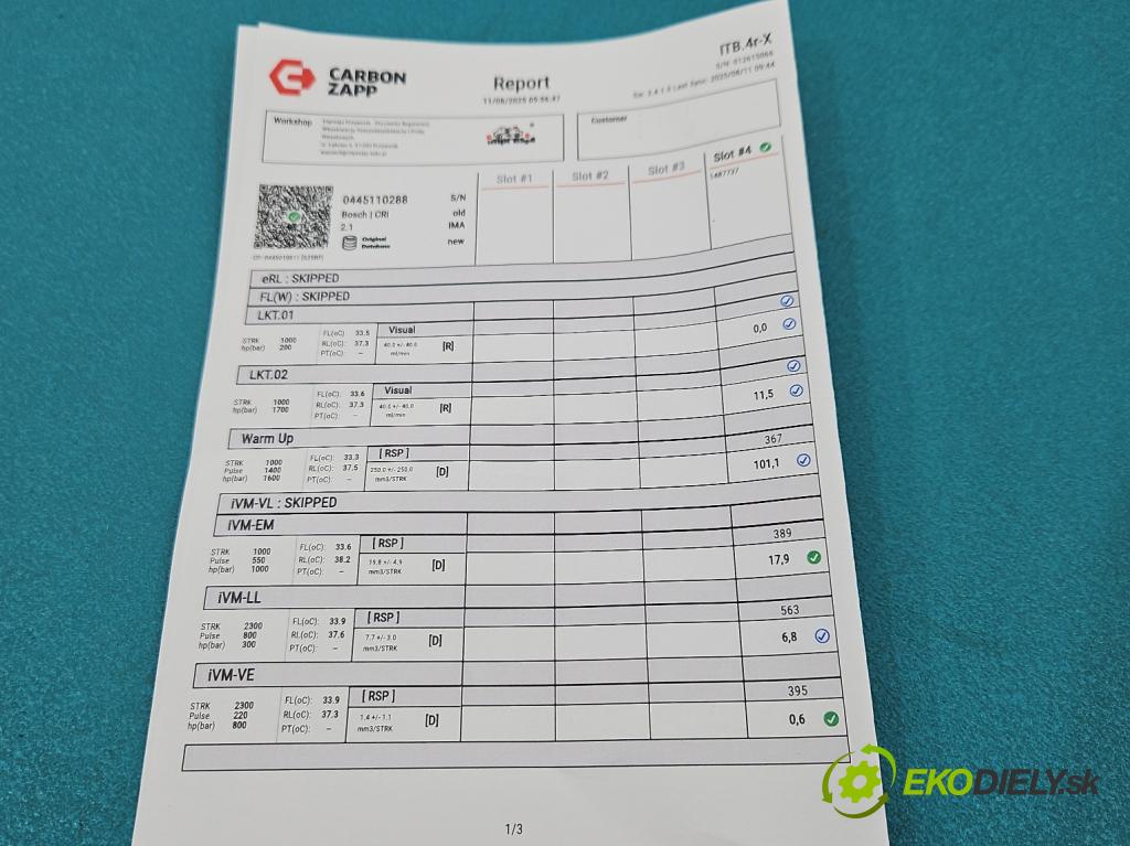 Honda Civic VIII 2006-2011 2.1 i-CTDi N22A2 141 HP manual 104 kW 2131 cm3 5- vstrek 0445110288 (Vstrekovač paliva)