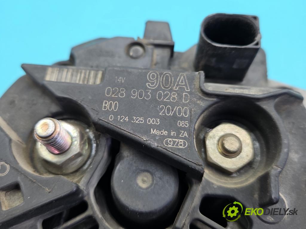 Seat Toledo II 1998-2004 1.6 16v 105 HP manual 77 kW 1598 cm3 4- Alternator 028903028D (Alternátor)