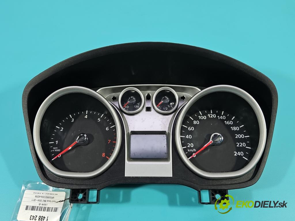 Ford Focus Mk2 2004-2011 1.6 16v 101 HP manual 74 kW 1596 cm3 3- prístrojovka/ budíky 8V4T-10849-EH (Prístrojová doska)