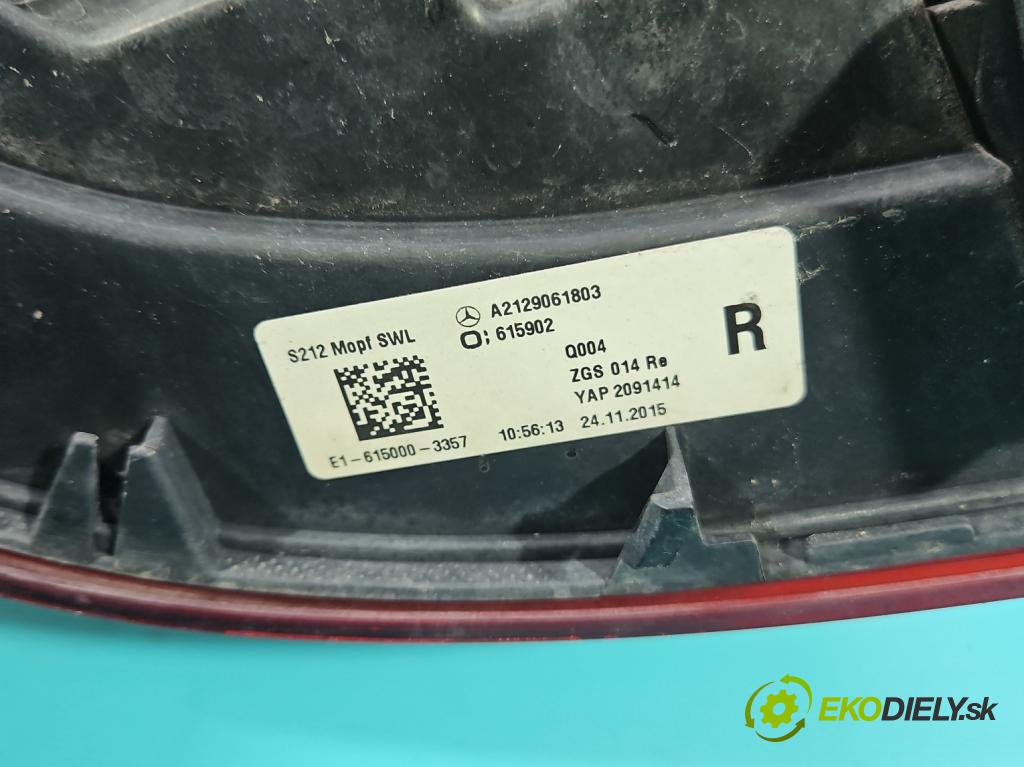 Mercedes E W212 2009-2016 2.2 cdi 136 HP automatic 100 kW 2143 cm3 5- svetlo / reflektor zadné pravé A2129061803 (Kľučka dverí ostatné)
