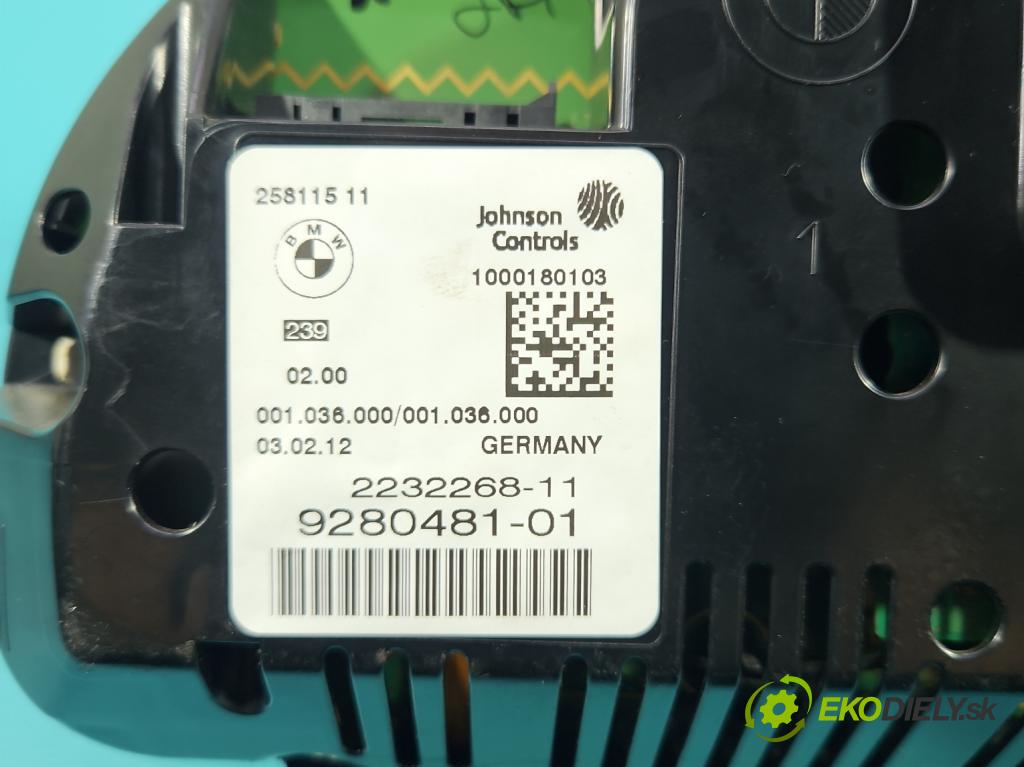 Bmw 5 F10 2010-2017 2.0 T 245KM automatic 180 kW 1997 cm3 4- prístrojovka/ budíky 9280481 (Prístrojová doska)