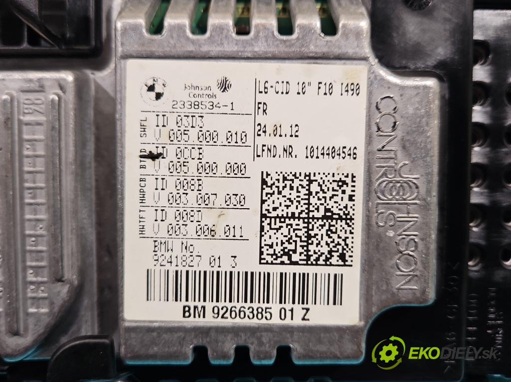 Bmw 5 F10 2010-2017 2.0 T 245KM automatic 180 kW 1997 cm3 4- Zobrazit: 9266385 (Prístrojová doska)