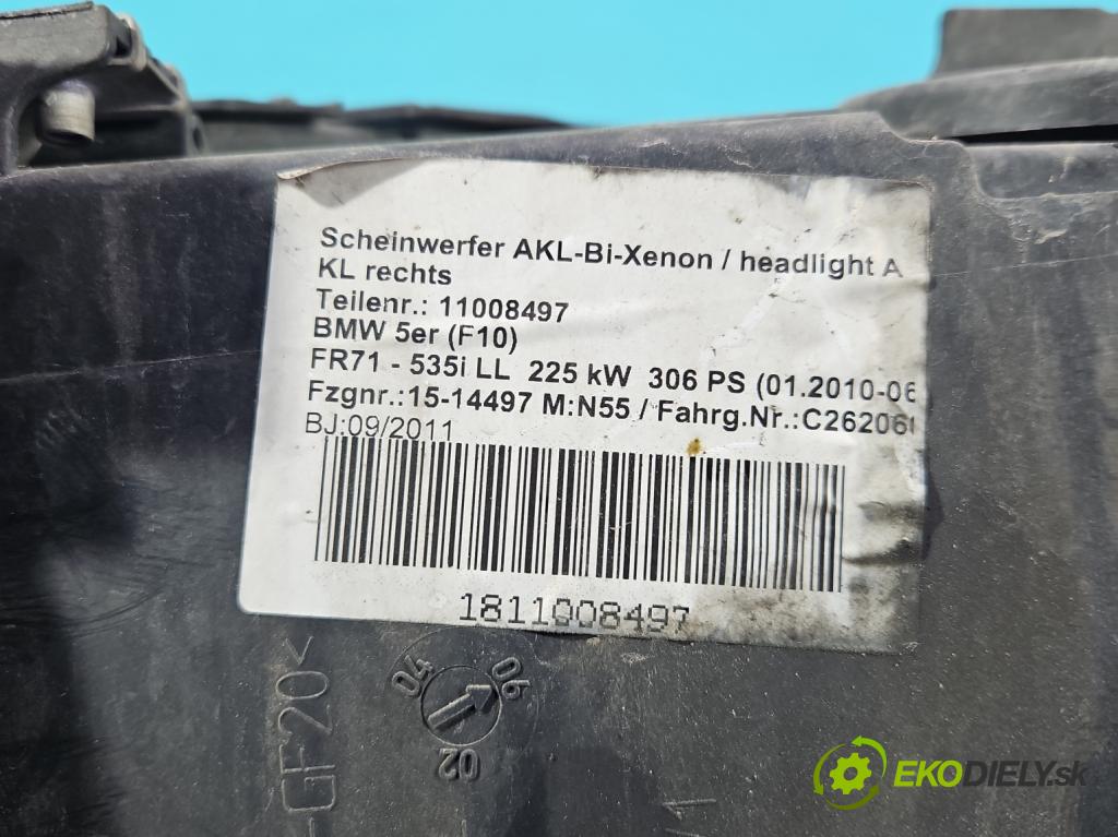 Bmw 5 F10 2010-2017 2.0 T 245KM automatic 180 kW 1997 cm3 4- Reflektor: pravý 7203252 (Svetlo predné pravé)